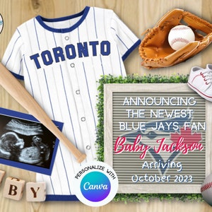 Toronto Baseball Pregnancy Announcement Digital, Baseball pregnancy announcement, Toronto baseball Baby reveal, baseball baby reveal, FDPA