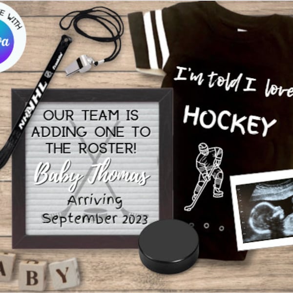 Hockey Digital Gender Reveal Invitation Etsy