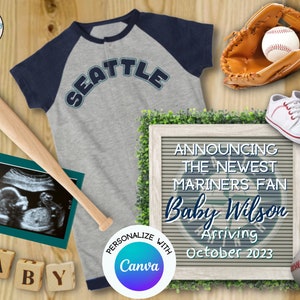 Seattle Baseball Pregnancy Announcement, Baseball digital pregnancy reveal, Baseball Baby or Gender Reveal, Seattle baby reveal, FDPA