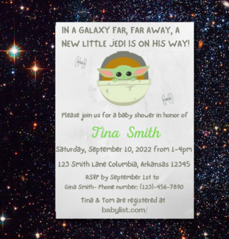Baby Yoda Baby Shower Invitation Bundle, Star Wars Baby Shower Bundle