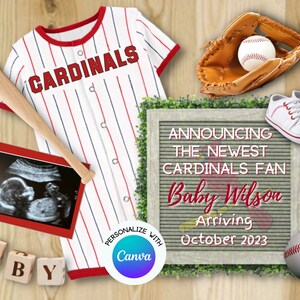 St. Louis Baseball Pregnancy Announcement Digital, Baseball pregnancy reveal, Baseball Baby or Gender Reveal, St. Louis baby reveal, FDPA