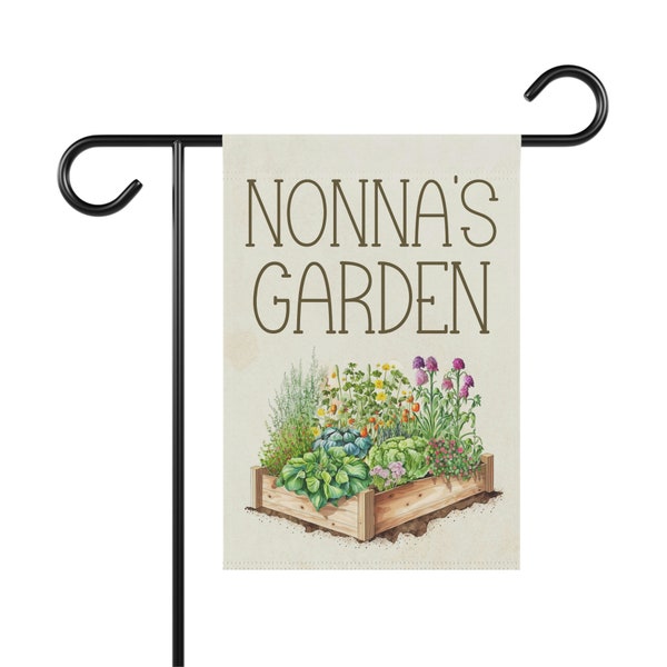 Nonnas Gift Garden Flag | Mothers Day Gift | Veggies Flowers Gardener Lover Gift for Spring | Gift for Nonna | Summer Yard Art Flag Grandma