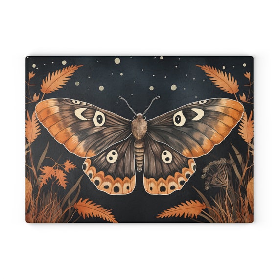 Watercolor Butterfly Glass Cutting Board Hot Plate Trivet