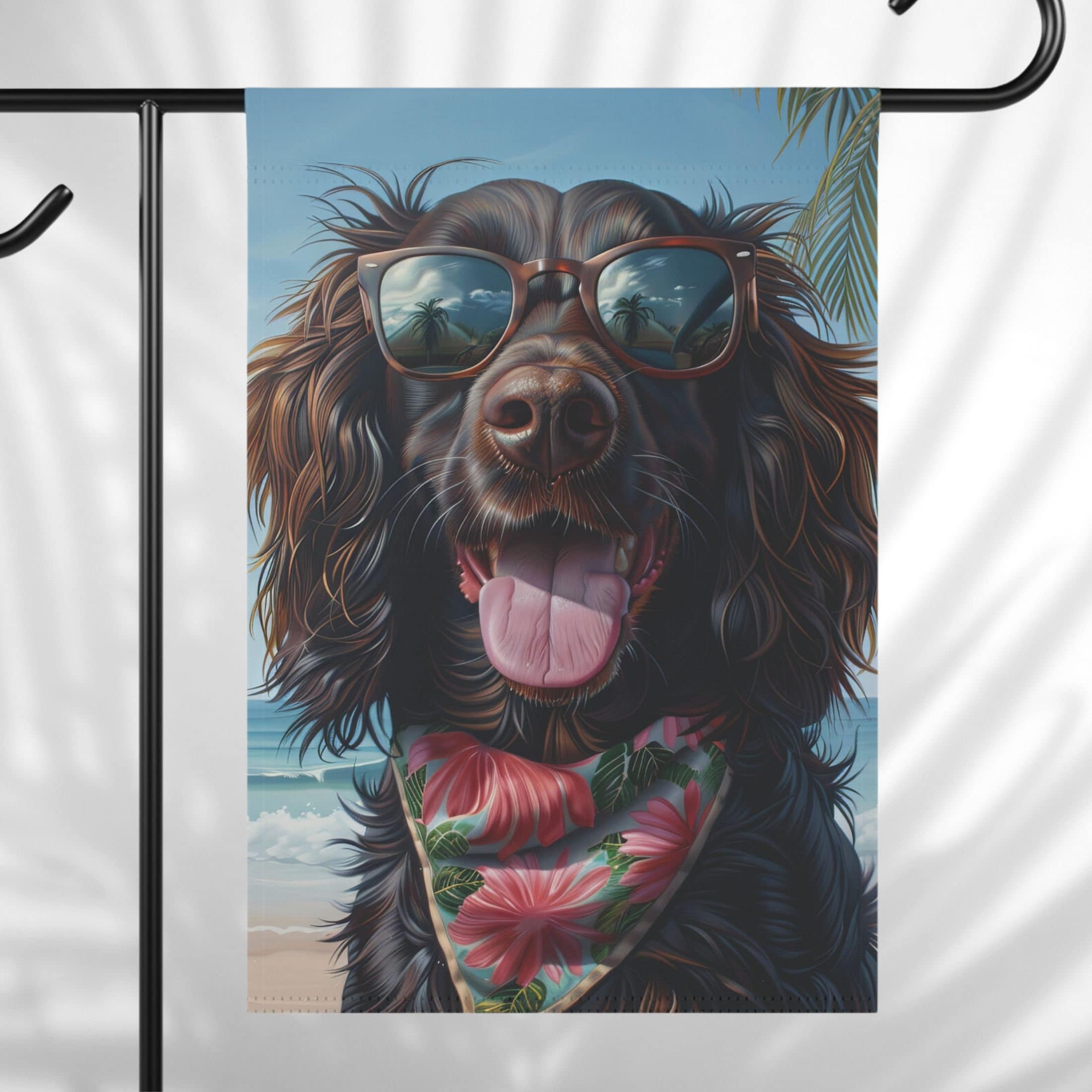 Boykin Spaniel Summer Garden Flag, Tropical Beach Field Spaniel Sunglasses English Water Spaniel Dog Mom Gift Sussex Spaniel German Spaniel