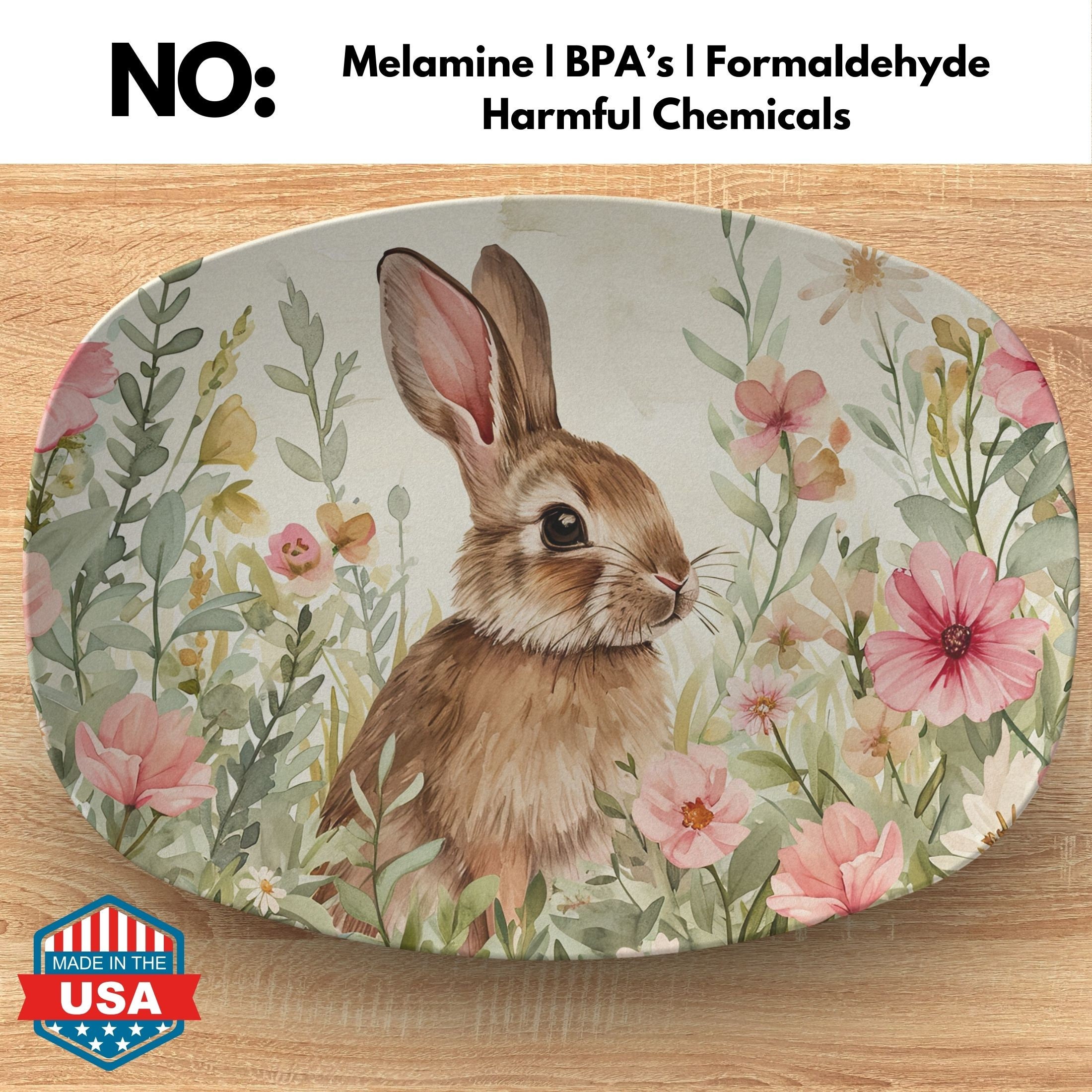 Spring Rabbit Dish Easter Bunny Serving Platter, Spring Rabbit Hostess Gift Dish Plate ...