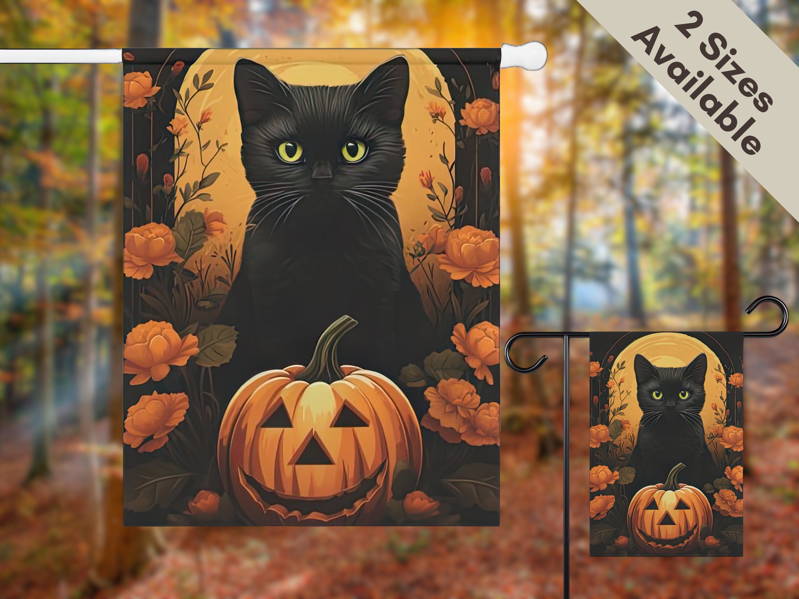 3dRose Gartenflagge 'Merry Halloween Cat In Pumpkin' – 30,5 X 45,7 Cm, Aus Polyester
