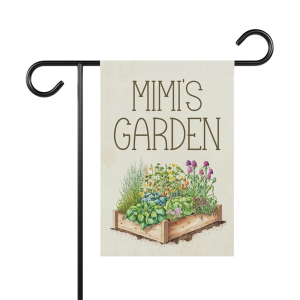 Mimi's Grandmas Garden Flag | Mothers Day Gift | Gardener Lover Gift for Summer | Gift for Grandmother | Spring Yard Art Garden Banner Flag