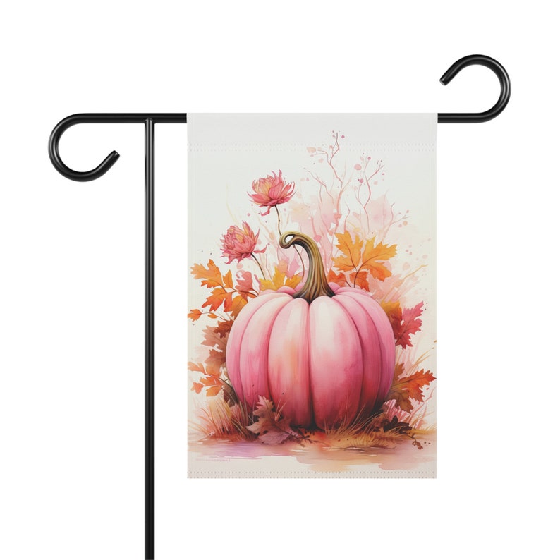 Bandera de jardín con calabaza rosa de otoño, regalo / Bandera de casa de cosecha / Regalo para anfitriona de Acción de Gracias de otoño / Decoración rosa de otoño para Acción de Gracias y Halloween imagen 9