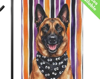 Belgian Malinois Halloween Garden Flag, Googly Eye Malinois House Flag, Fawn Dog Mom Gift, Spooky Fall Yard Art