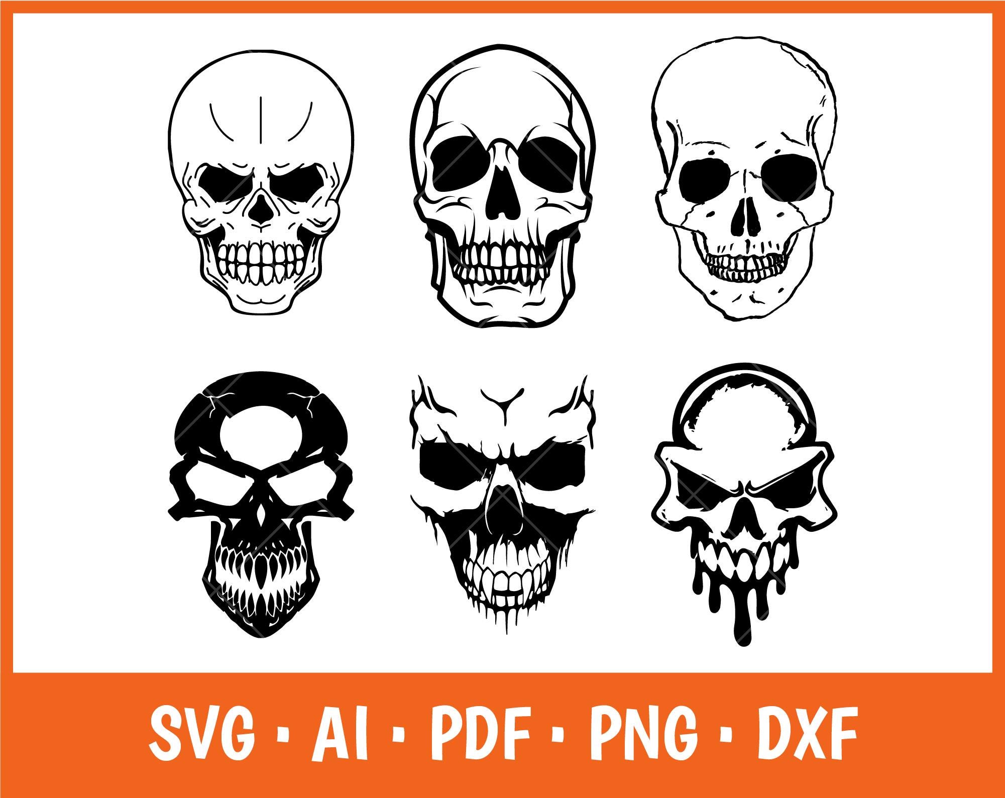 Arte vectorial de calaveras: Imágenes prediseñadas de terror sarcástico  (descarga digital), image size:2001x1589