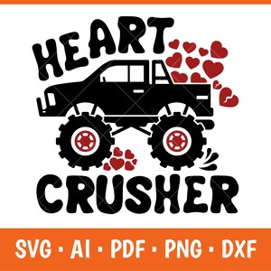 Monstertruck-Svg-Herz-Brecher-Svg, Monster-Truck-Svg-Datei, Monster-Truck-Svg-Datei für Cricut, Monster-Truck-Svg