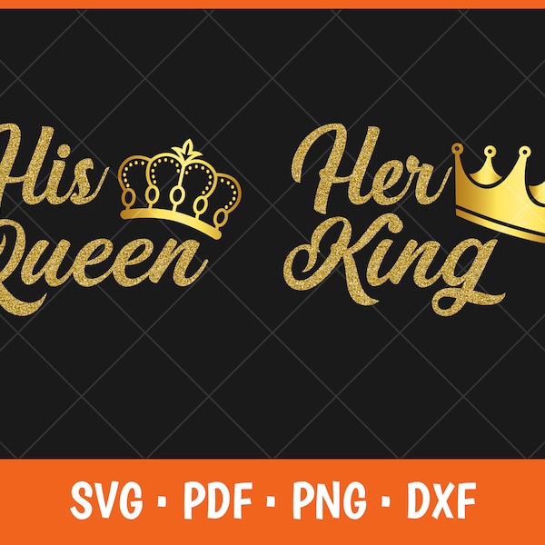 His Queen her King svg, husband and wife svg, king and queen svg, valentine shirt, couples shirts svg, his and hers shirts, queen crown svg