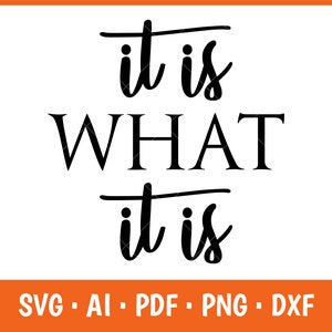 It Is What It Is Svg, Funny Quote Svg, Life Svg, Funny Life Quote Svg, Mom Life Svg, Motivational Svg, Png, Svg saying for Cricut Silhouette