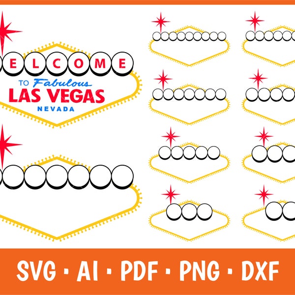 Las Vegas sign blank, Cutting Files Svg, Las Vegas Svg, Welcome Sign Clipart, Png, Welcome Sign Svg, Digital Graphic Design Instant Download