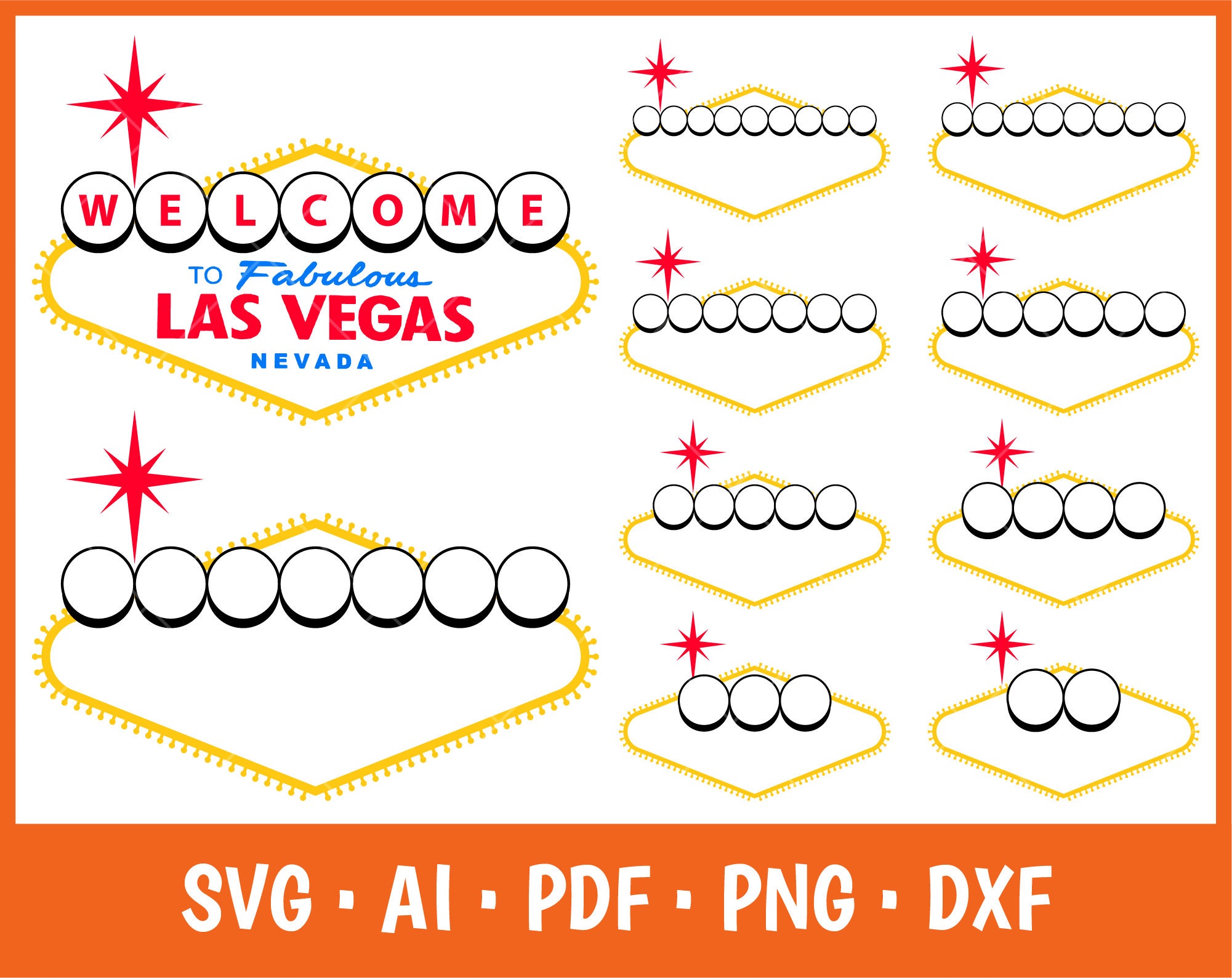 Las Vegas Sign SVG, PNG, PDF, Welcome Sign SVG