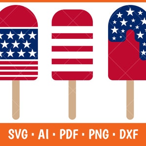Paletas de helado patrióticas del 4 de julio, paletas de helado del 4 de julio, paletas de helado de verano svg, camiseta del 4 de julio svg, cuatro de julio svg, archivo svg patriótico