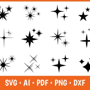 Sparkle Stars SVG Bundle: Cricut Clip Art (Digital Download)