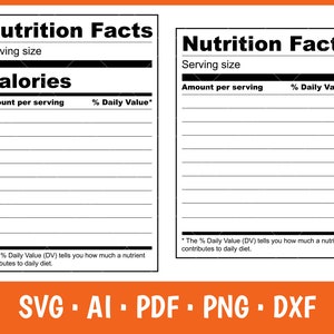 Valeur nutritive Svg, concevez votre propre étiquette de valeur nutritive Svg, clipart valeur nutritive, étiquette de modèle vierge Svg valeur nutritive svg pour Cricut
