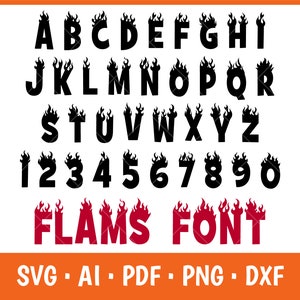 Flame Font SVG: Fire Letters for Cricut, Silhouette (Digital Download)