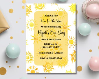 Fun In The Sun Invitation: Editable Summer Party Invite (Digital Download)