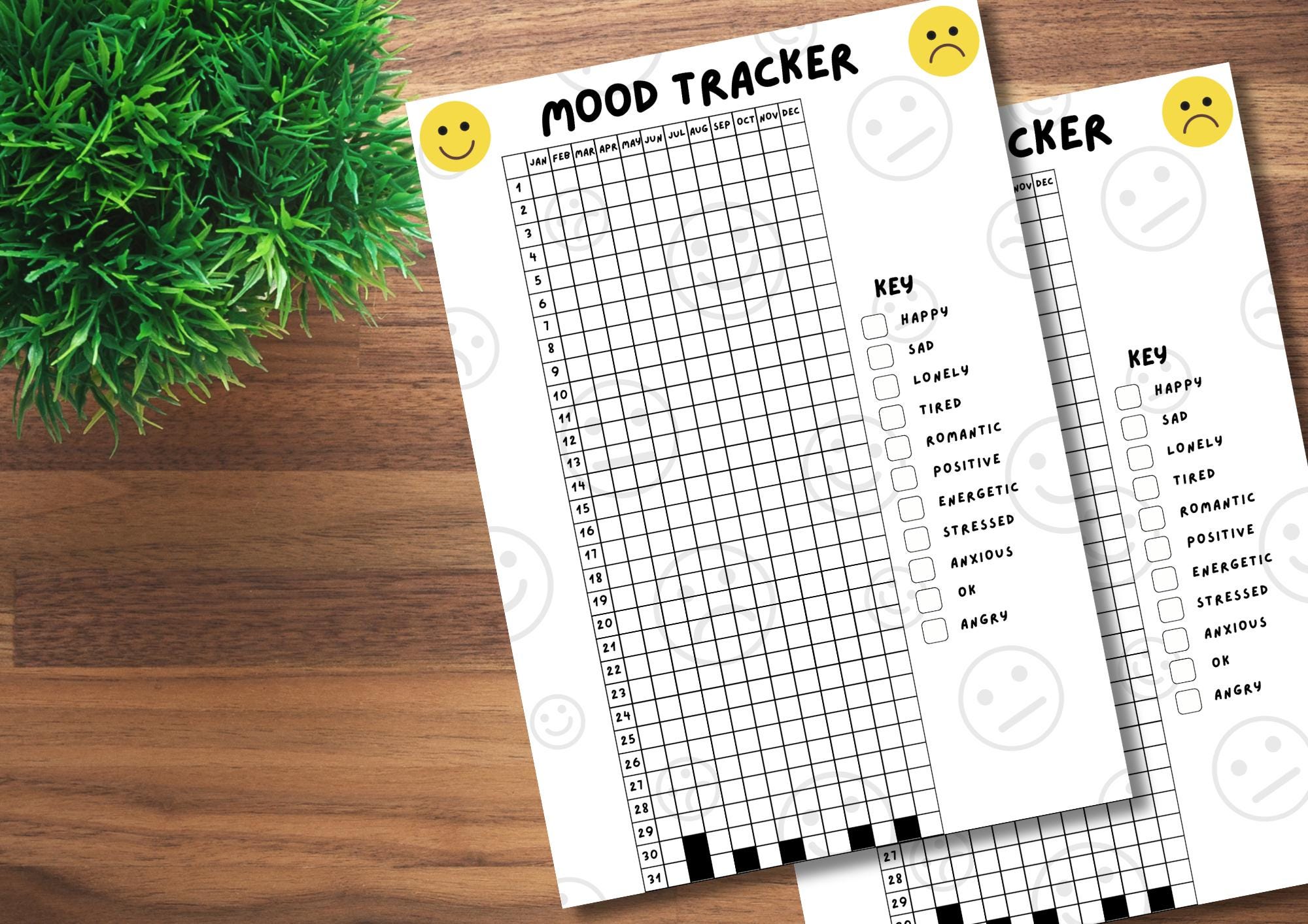 Yearly Mood Tracker | Printable Digital Download | Mental Health ...