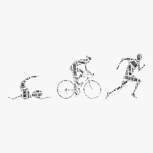 Personalized Triathlon Word Art Print - Custom Gift for Triathletes, Athletes - Running, Cycling, Swimming Art