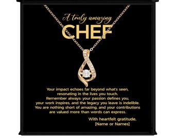 Collier de chef personnalisé pour femme - Cadeau culinaire unique pour cuisiniers professionnels - Cadeau de remerciement de chef personnalisé