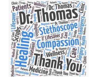 Gepersonaliseerde arts WordArt-print - perfect cadeau voor medische professionals, artsen en artsen-print