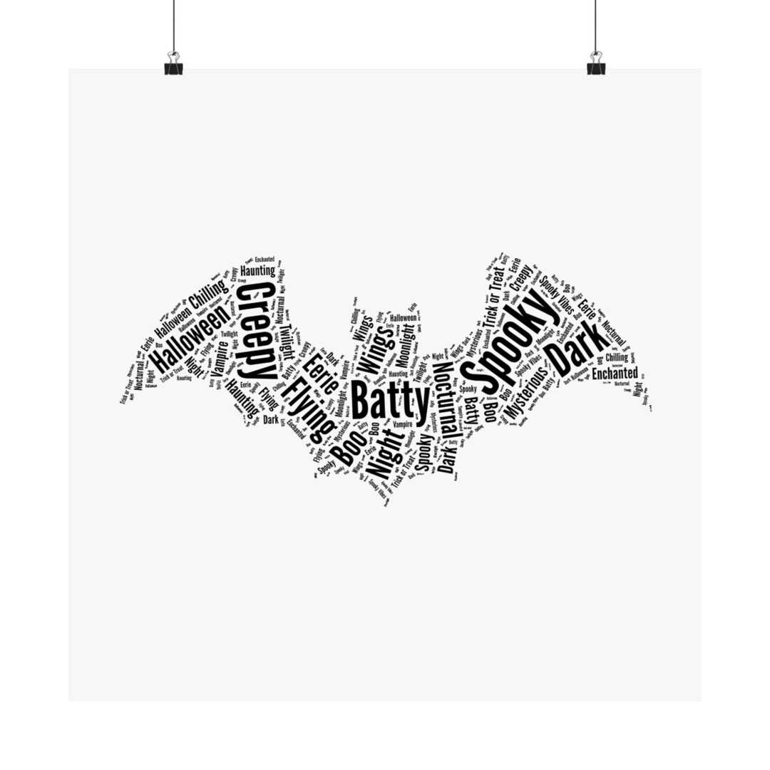 Personalized Bat Halloween Word Art Printable Poster Gift | Halloween ...