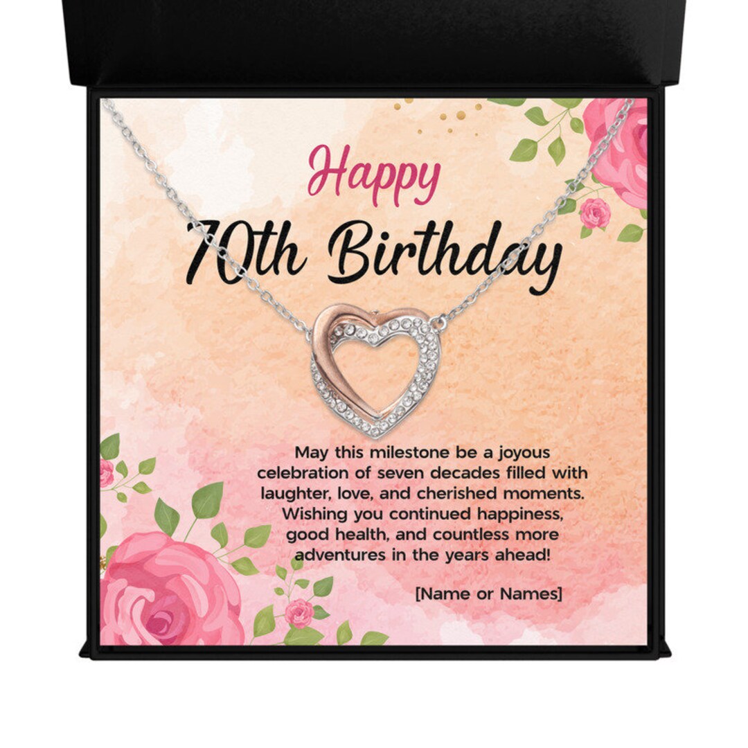 Personalized 70th Birthday Gift Necklace for a Woman Turning 70 ...