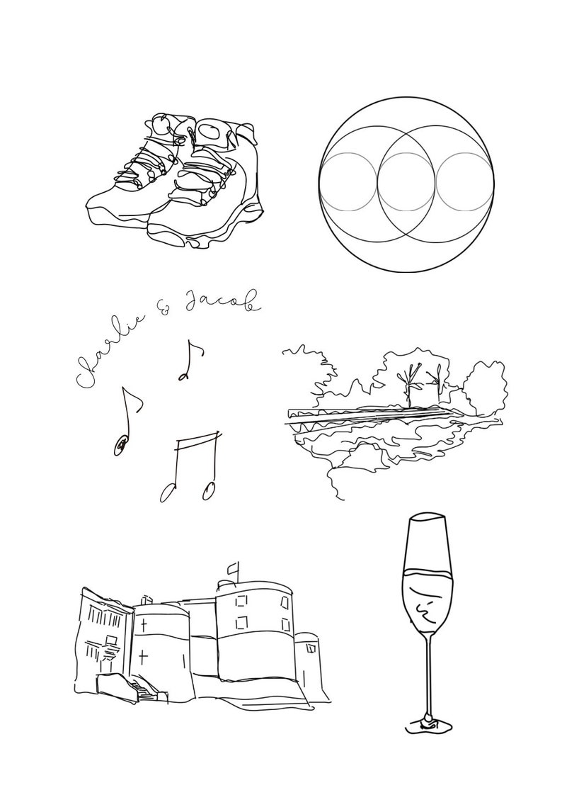 Thing Line Drawing Favourite Things Line Drawing - Etsy