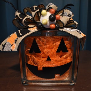 Jack-O-Lantern Glass Block