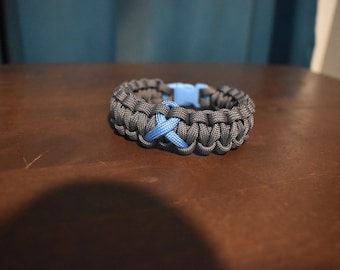 Light Blue Awareness Ribbon Paracord Bracelet