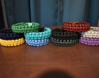 Single Color Cobra Braid Paracord Bracelets