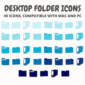 Blue Desktop Folder Icon for Mac and Windows, Mac Desktop Folder Icon, Windows Folder Icon, Aesthetic Folder Icon for Mac and Windows