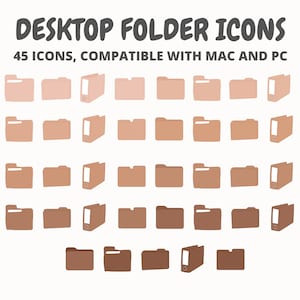 Brown Desktop Folder Icon for Mac and Windows, Mac Desktop Folder Icon, Windows Folder Icon, Aesthetic Folder Icon for Mac and Windows