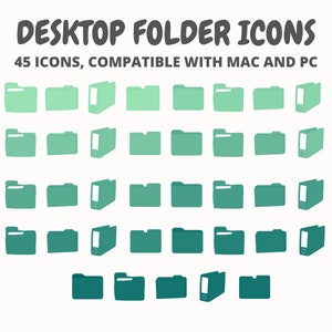 Green Desktop Folder Icon for Mac and Windows, Mac Desktop Folder Icon, Windows Folder Icon, Aesthetic Folder Icon for Mac and Windows