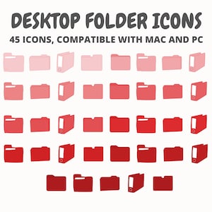 Pink Red Desktop Folder Icon for Mac and Windows, Mac Desktop Folder Icon, Windows Folder Icon, Aesthetic Folder Icon for Mac and Windows