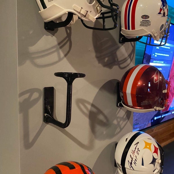 Mini Helmet Holders 3D printed in PLA+, Show off your mini helmets!  NFL, collectible, memorabilia, hanger, NCAAF,ncaa, football,miniature