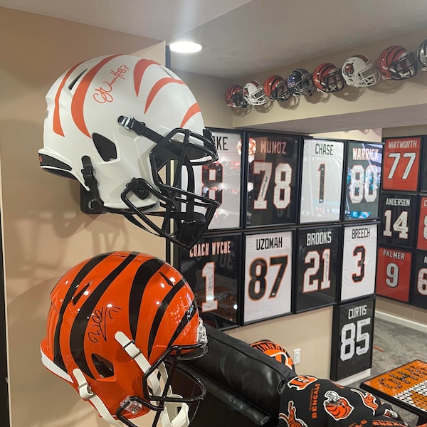 Full size helmet holder, NFL, mount, hanger, screw mount, football, authentic, alternate, flex