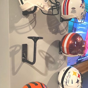 THE BEST Mini Helmet Holders 3D printed in pla+, Show off your mini helmets!  NFL, collectible, memorabilia, hanger, ncaaf, ncaa, football