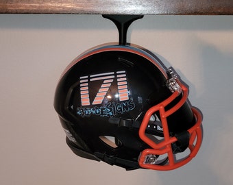 Mini Helmet under shelf holders 3D printed in PLA+, Show off your mini helmets!  NFL, collectible, memorabilia, hanger, football, miniature