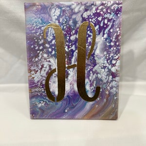 Pintura acrílica de 8 x 10 pulgadas: inicial "H"