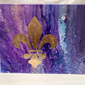 11 x 14 Acryl schilderij - Fleur-de-lis