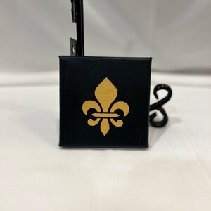 4 x 4 Acrylic Painting - Fleur-de-lis