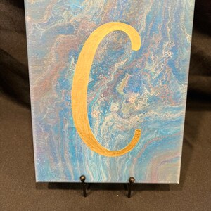 Pintura acrílica de 8 x 10 pulgadas: inicial "C"