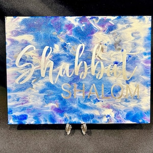 9 x 12 Acrylgemälde - Shabbat Shalom