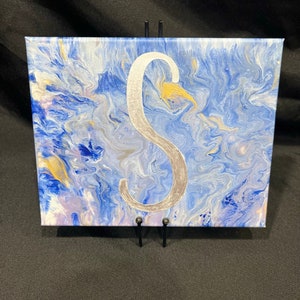 Pintura acrílica de 8 x 10 pulgadas: inicial "S"