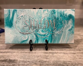 7 x 14 "Shalom" on Poured Background with Raised Relief Lettering