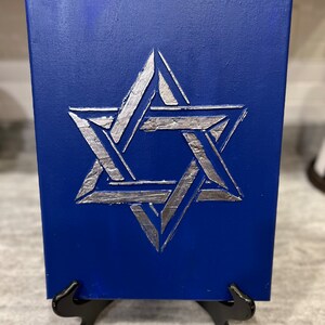 11 x 14 Acrylic Raised Relief &quot;Star of David&quot; Painting